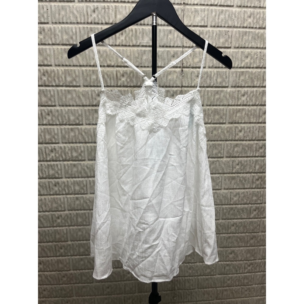 Cupshe White Lace Trim Camisole Top Adjustable Straps Size S CAA07A5C032CC
